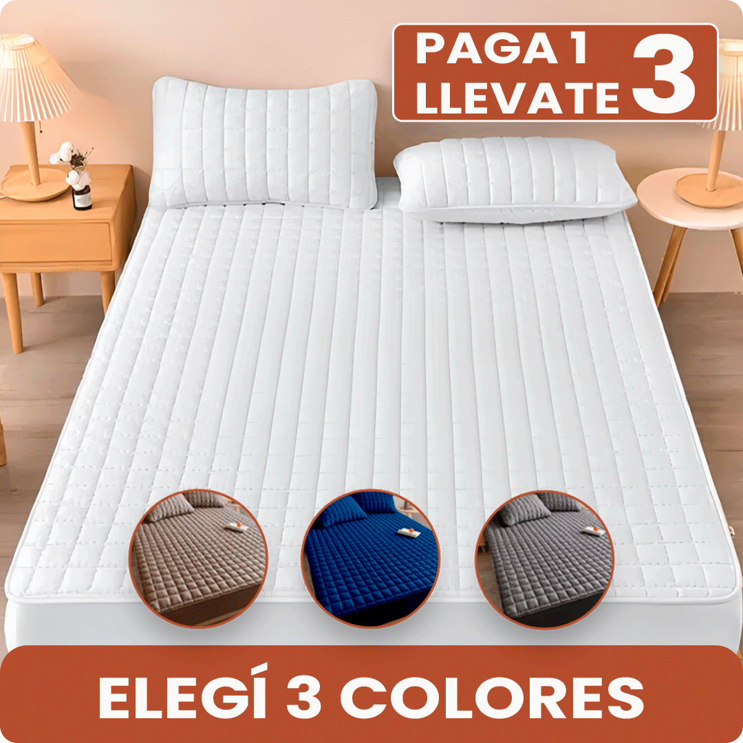 [COMPRÁ 1, LLEVÁ 3] Hydra Soft™ Juego de Cama Impermeable Premium – Sábana Ajustable + 2 Fundas